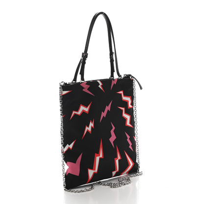 Prada X UNIVERSAL STUDIOS Tessuto Nylon Thunder Frankenstein Chain Shopping Tote Lacca 3 of 9