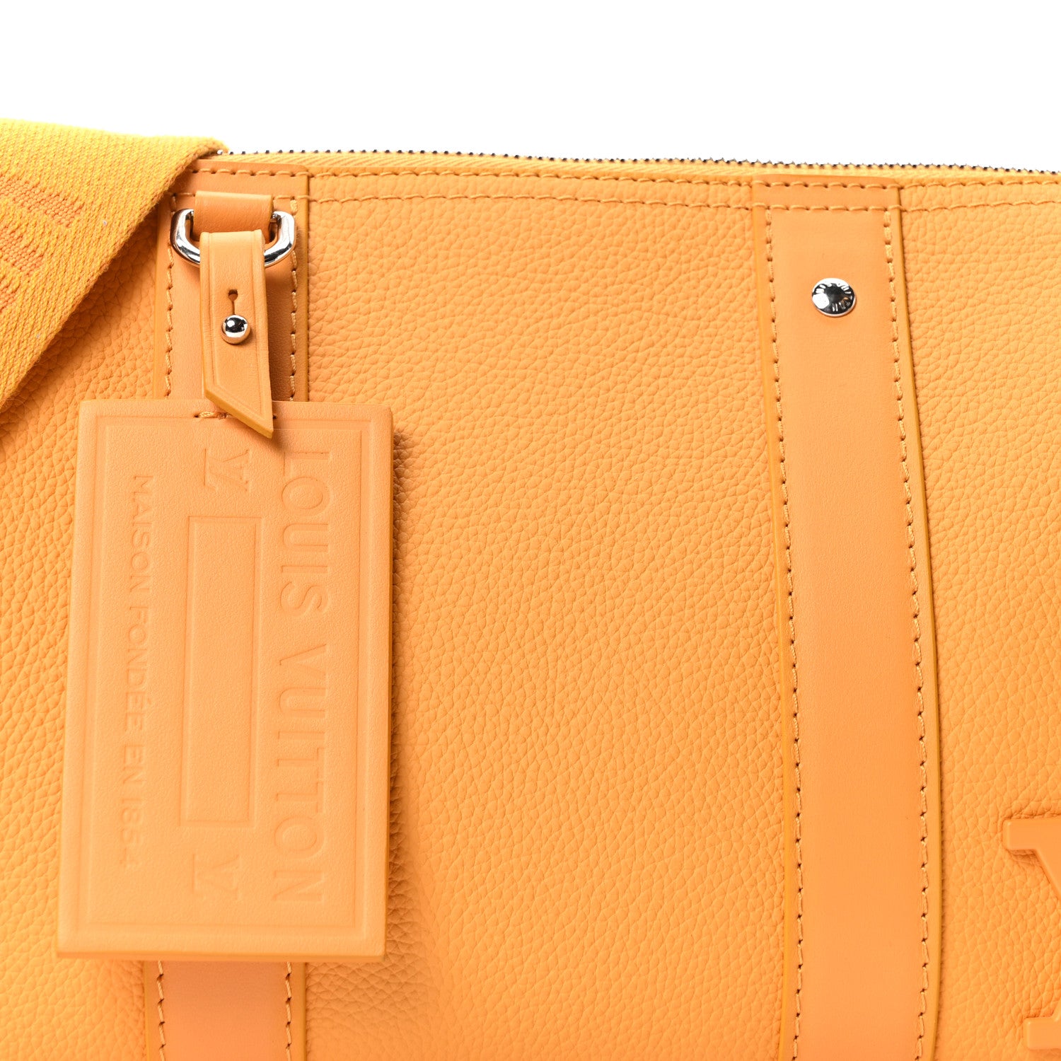 Louis Vuitton Grained Calfskin Aerogram City Keepall Safran Yellow 7 of 9