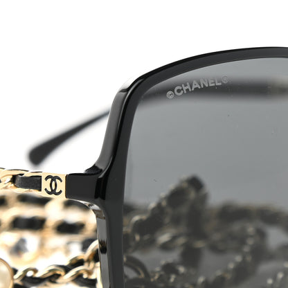 Chanel Acetate Lambskin Chain Square Sunglasses 5210-Q-A Black 8 of 11