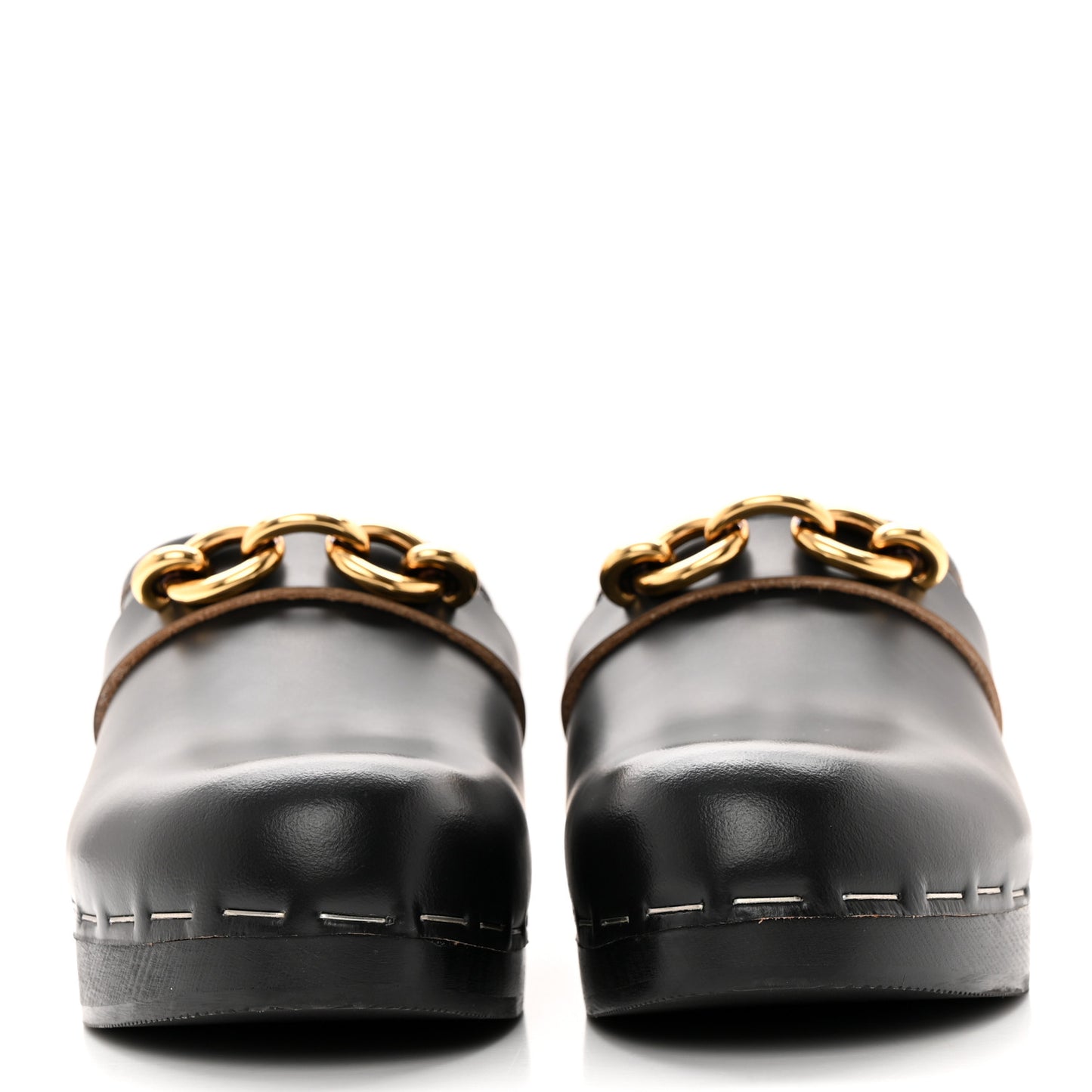 Smooth Calfskin Le Maillon Clogs 37 Black