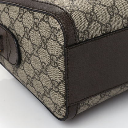 Gucci GG Supreme Monogram Textured Dollar Calfskin Web Medium Ophidia Boston Beige Ebony New Acero 9 of 10