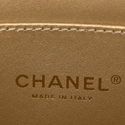 Chanel Lambskin Quilted Crystal Chain Flap Clutch Black 6 of 10