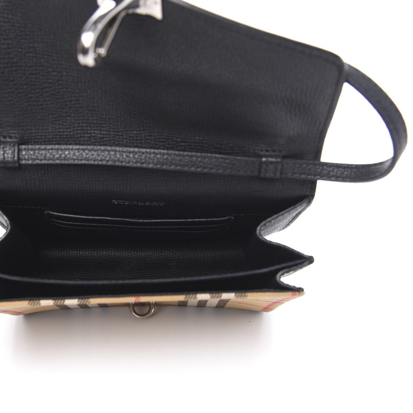 Grainy Calfskin Vintage Check Mini Macken Crossbody Bag Black
