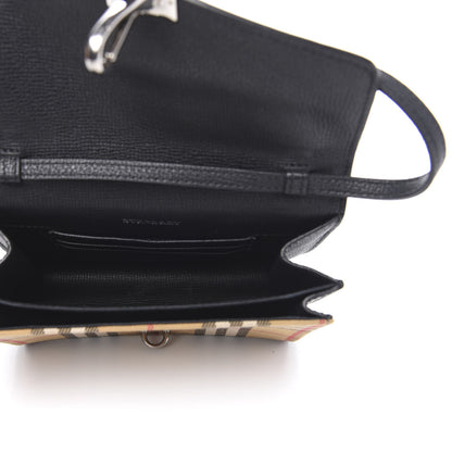 Burberry Grainy Calfskin Vintage Check Mini Macken Crossbody Bag Black 5 of 12