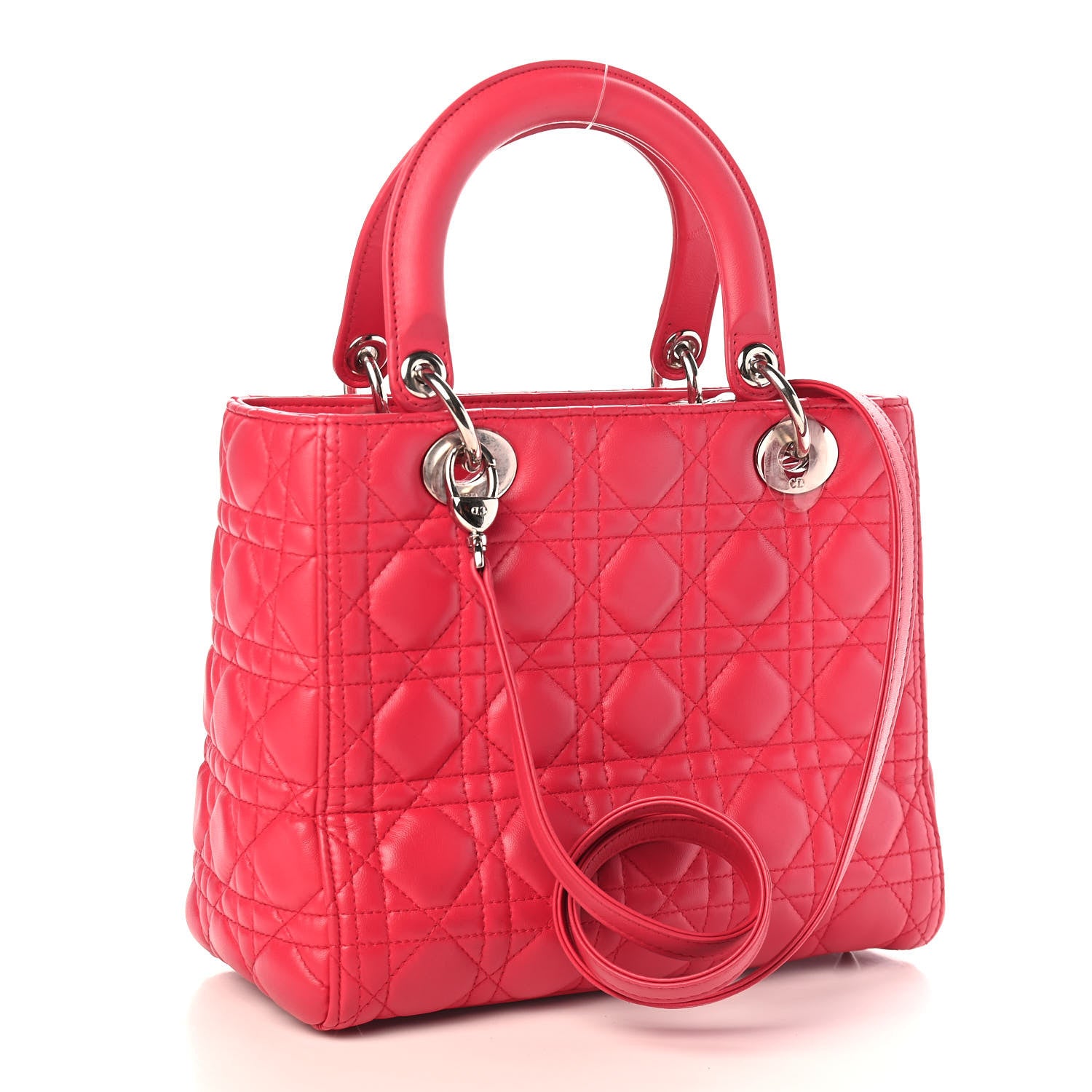 Christian Dior Lambskin Cannage Medium Lady Dior Pink 3 of 9