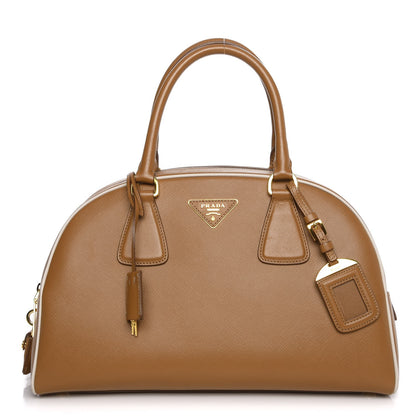 Prada Saffiano Lux Bowling Bag Caramel Talco 1 of 9