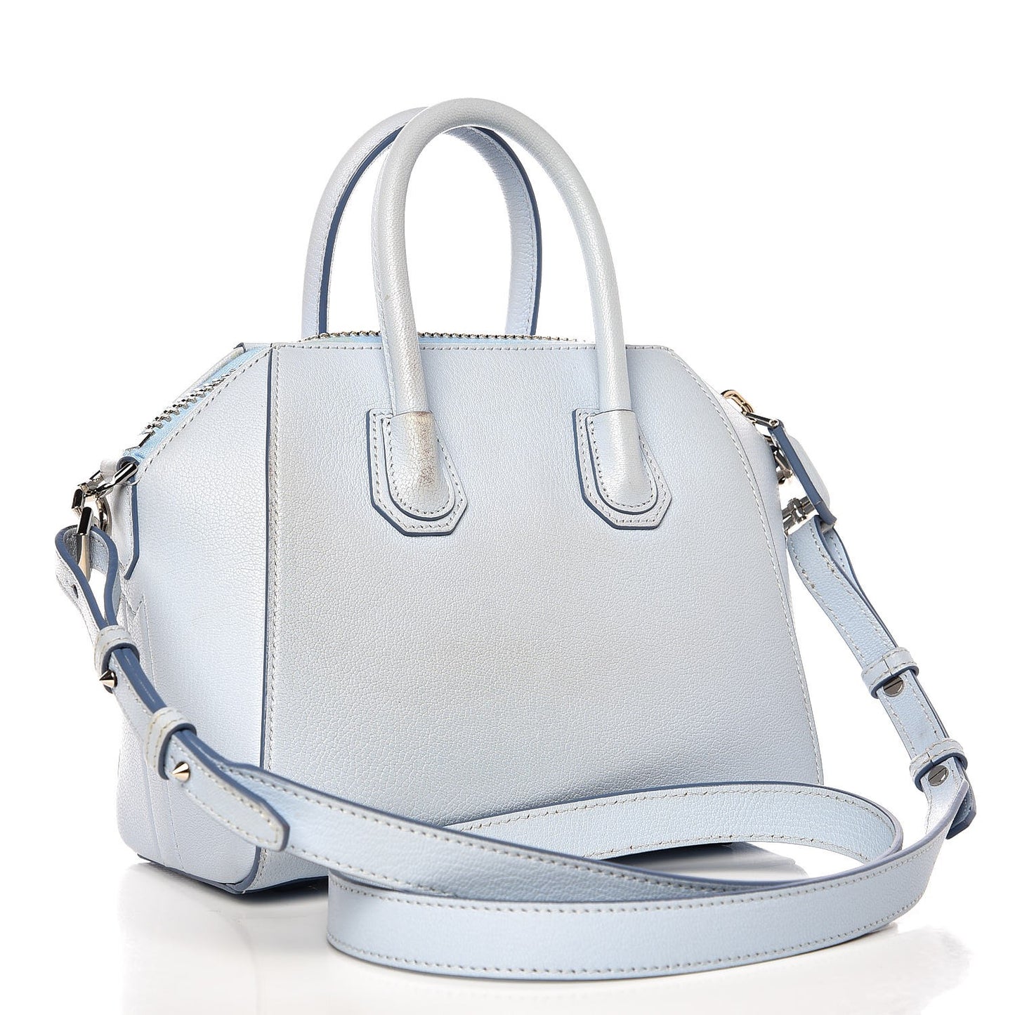 Sugar Goatskin Mini Antigona Baby Blue