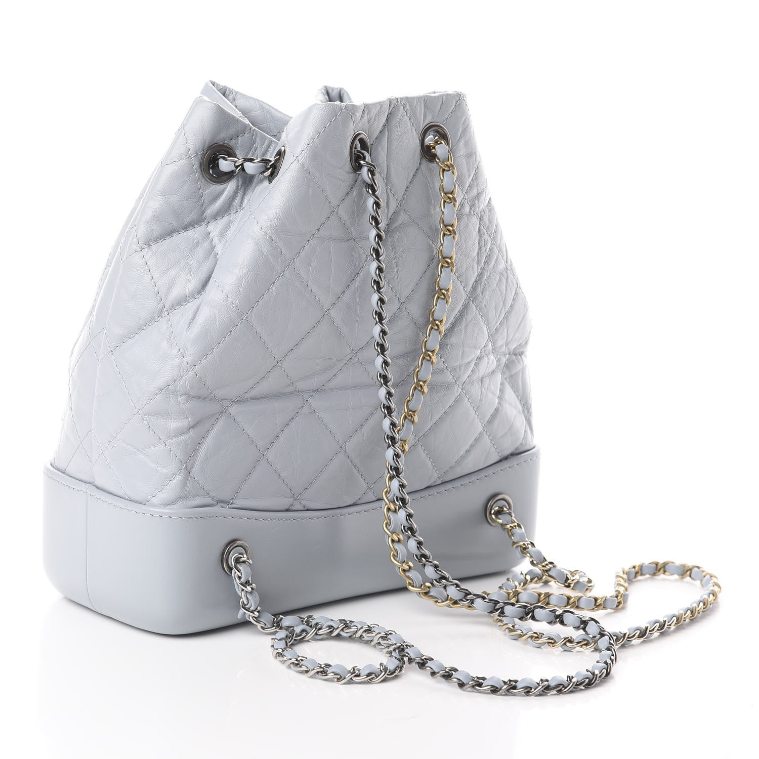 Chanel Aged Calfskin Quilted Small Gabrielle Backpack Light Blue 2 of 8