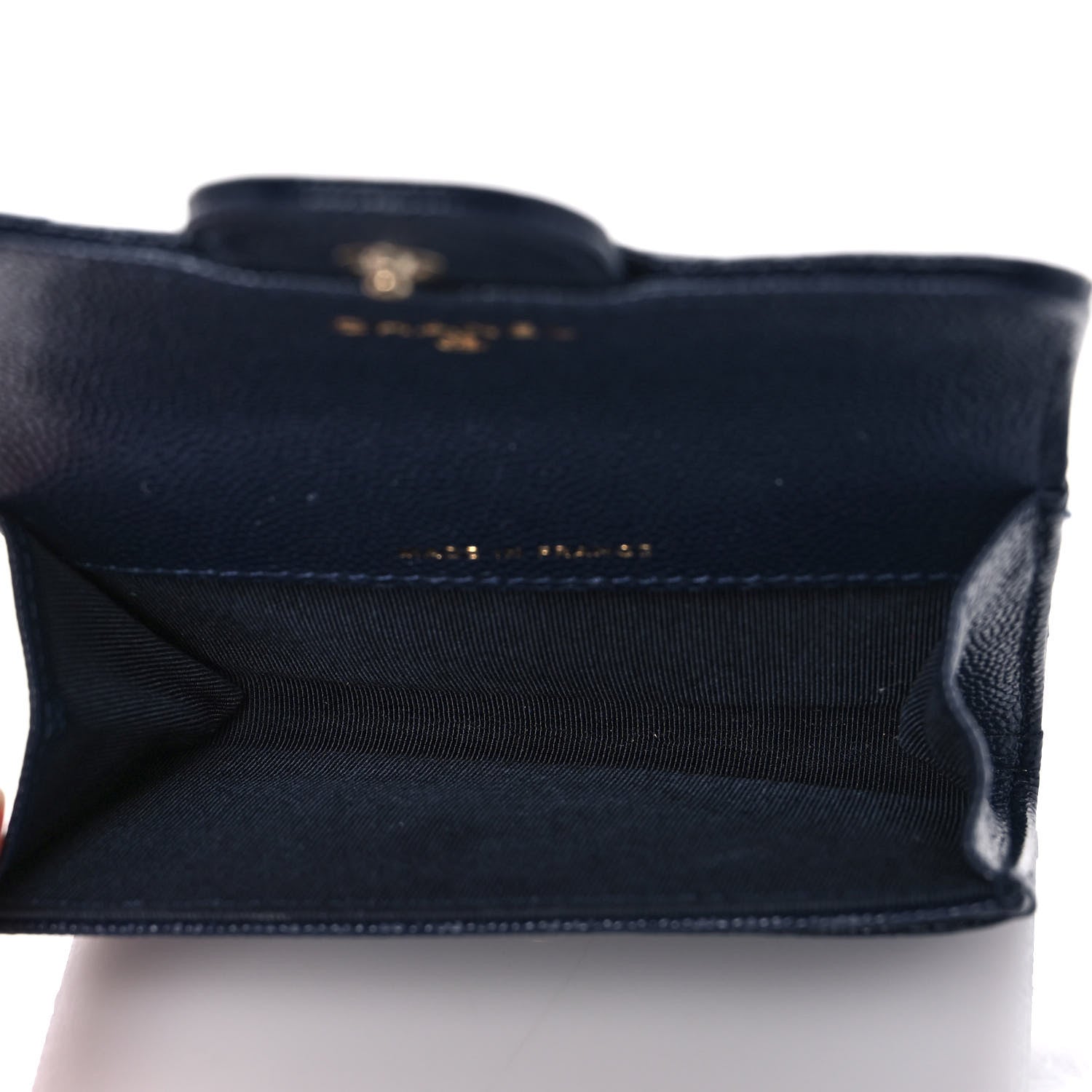 Chanel Caviar Quilted Flap Card Holder Wallet Navy Blue 5 of 11