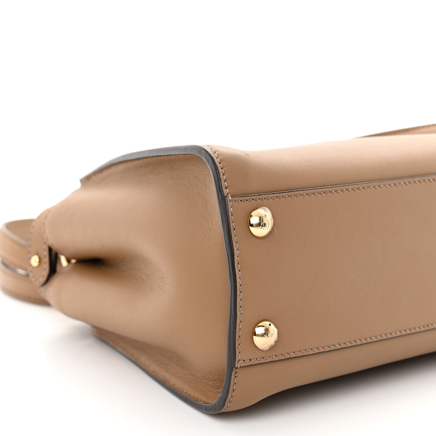 Fendi Vitello Seta Fabric Jacquard FF 1974 Mini Peekaboo Iconic Satchel Sand Tabacco Moro 9 of 11