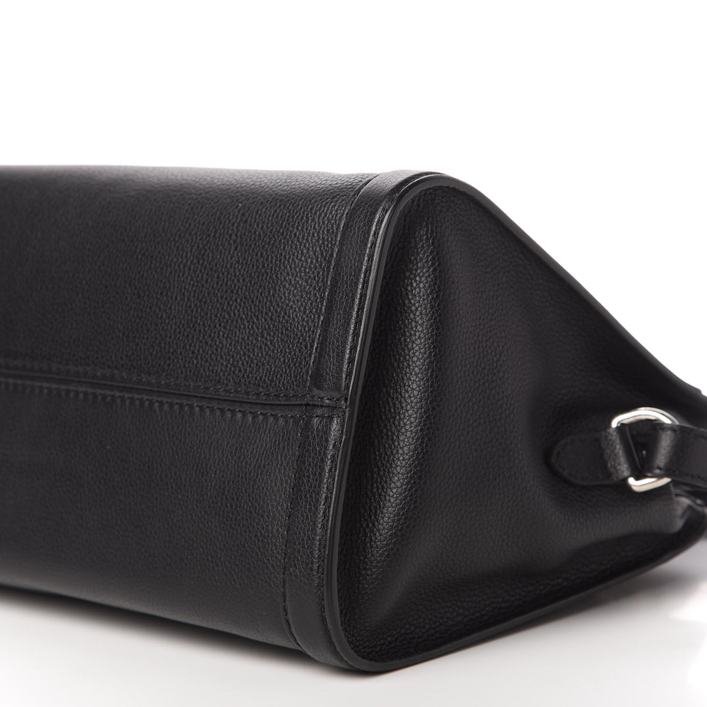 Pebbled Calfskin Snakeskin Small Skull Padlock Zip Around Tote Black