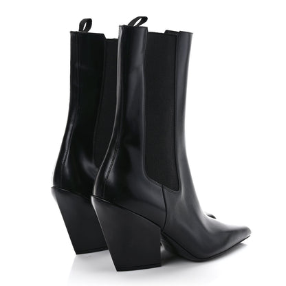 Prada Calfskin Pointed Boots 40 Black 4 of 8