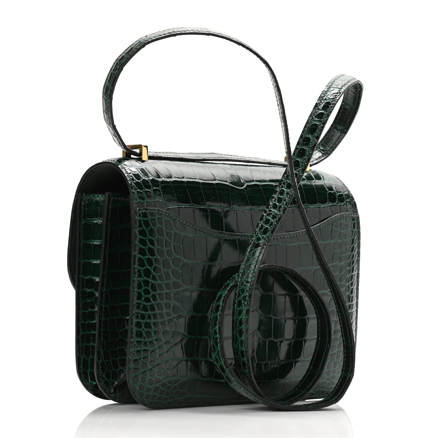 Hermes Shiny Alligator Constance 18 Vert Fonce 3 of 11