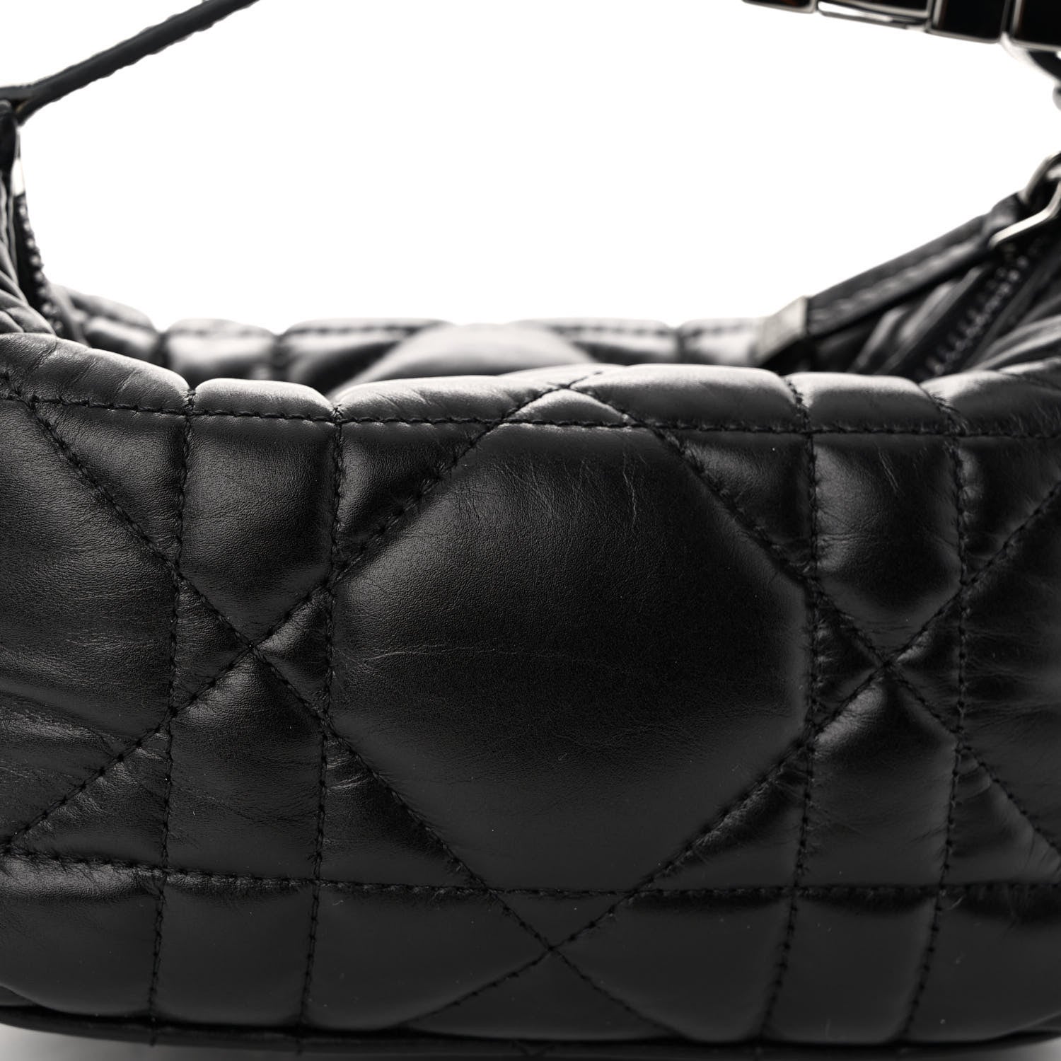 Christian Dior Calfskin Macrocannage Small Diortravel Nomad Pouch Black 7 of 9