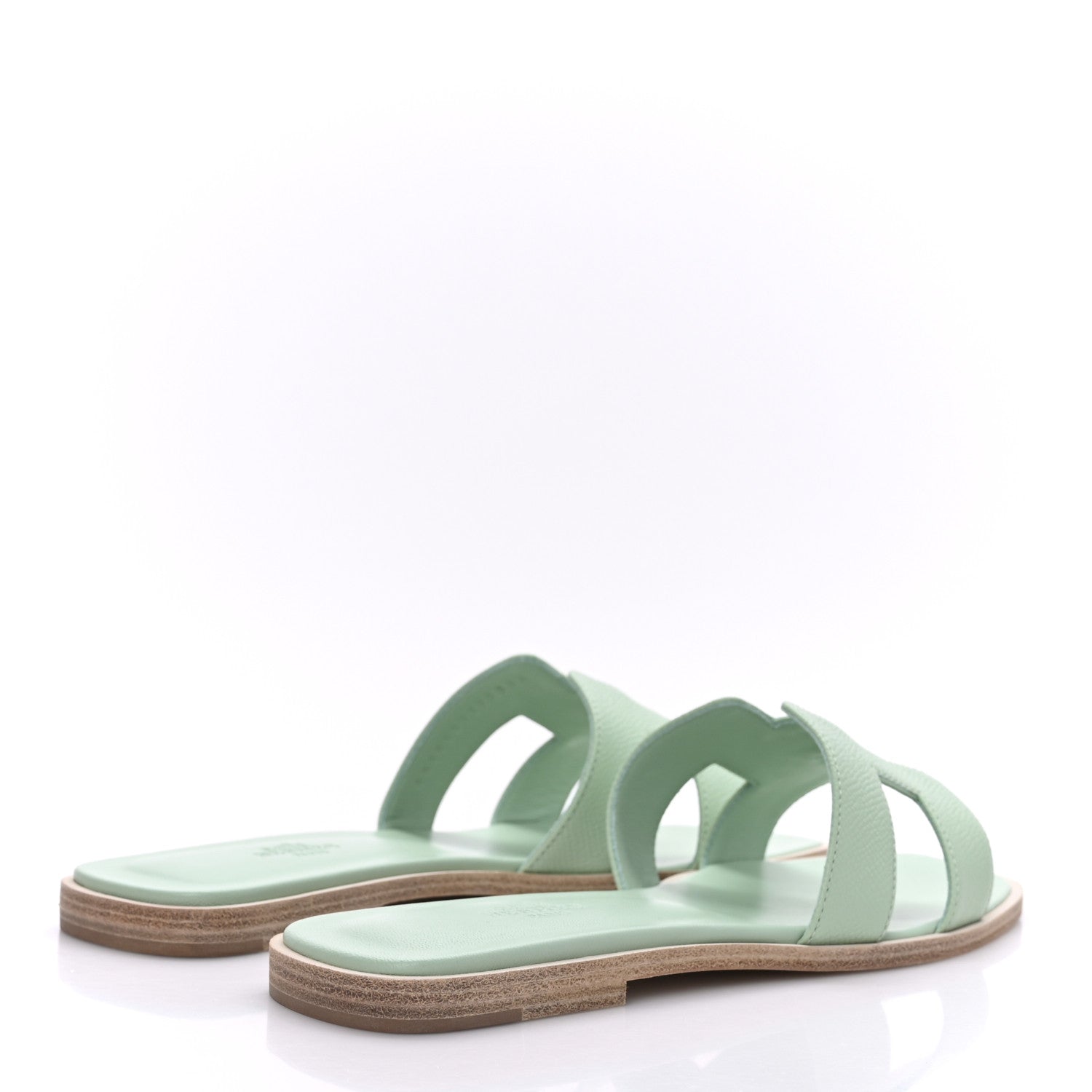 Hermes Epsom Oran Sandals 38 Vert Jade 4 of 9