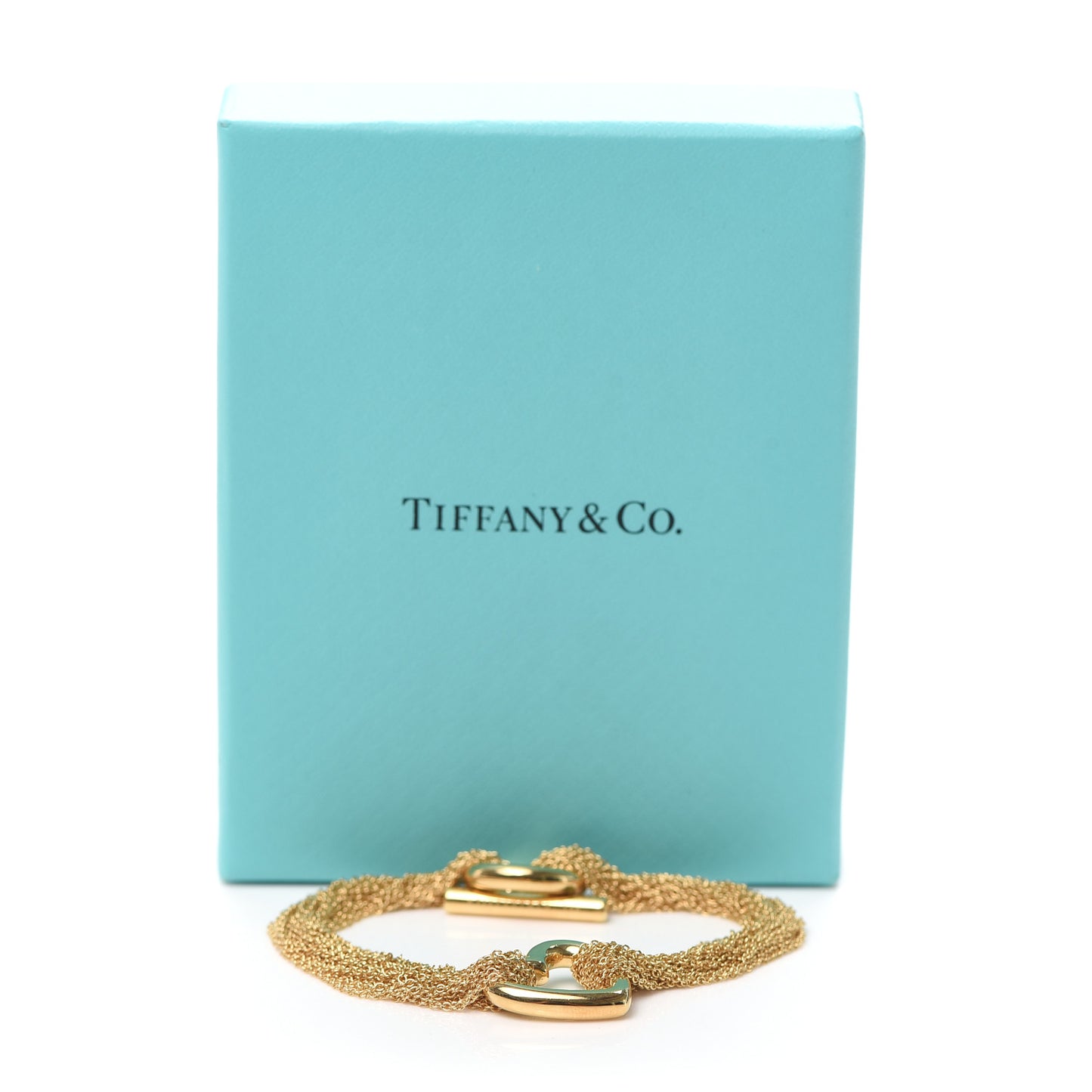 18K Yellow Gold Multi Chain Heart Bracelet