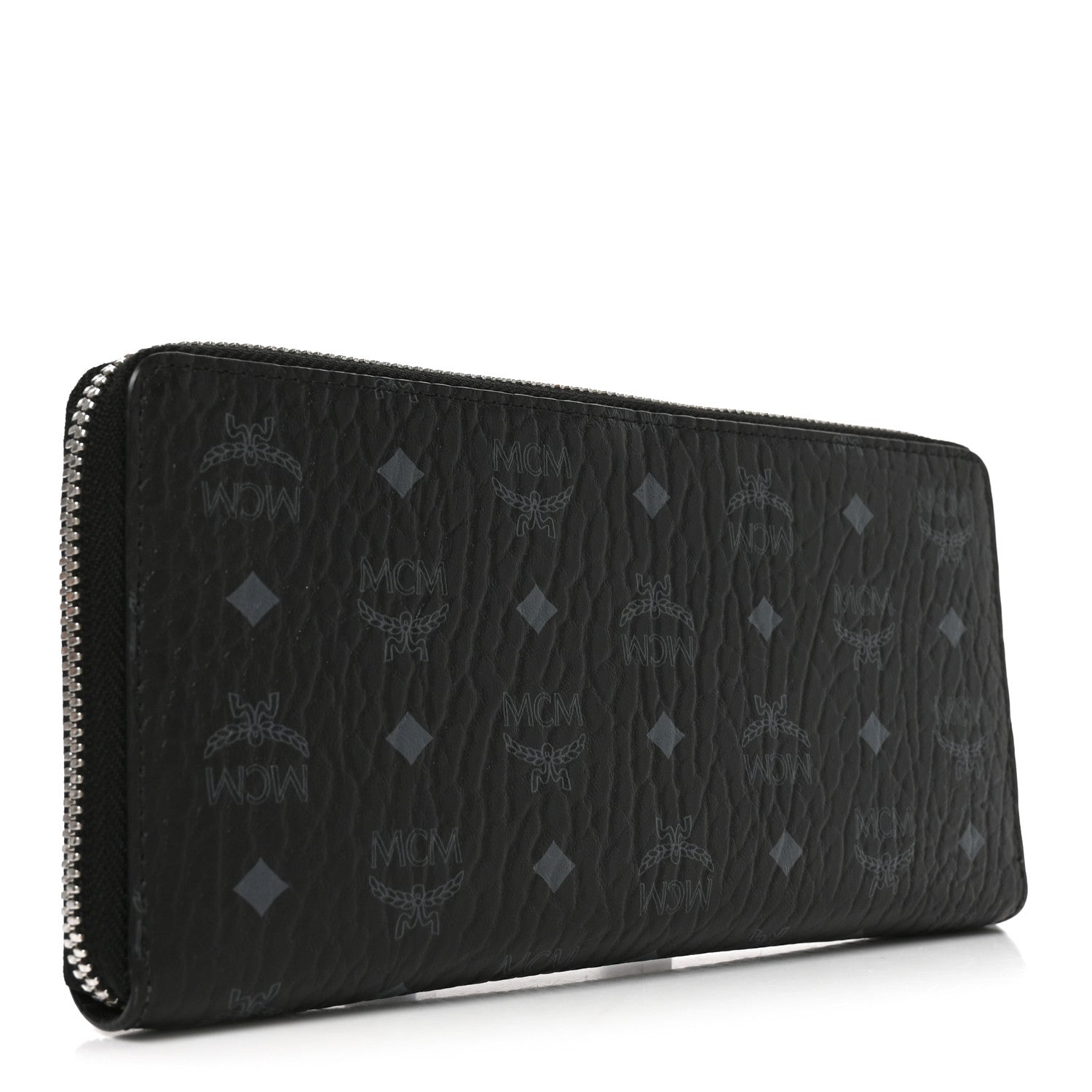 MCM Visetos Large Zip Around Wallet Black 3 of 7