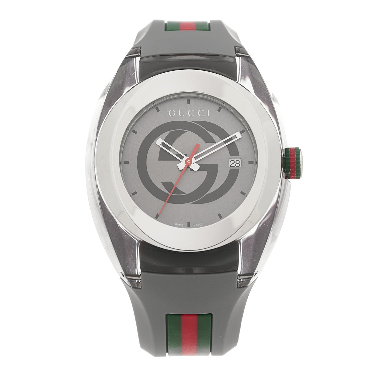 Stainless Steel Rubber 46mm Sync Web Quartz Watch Grey
