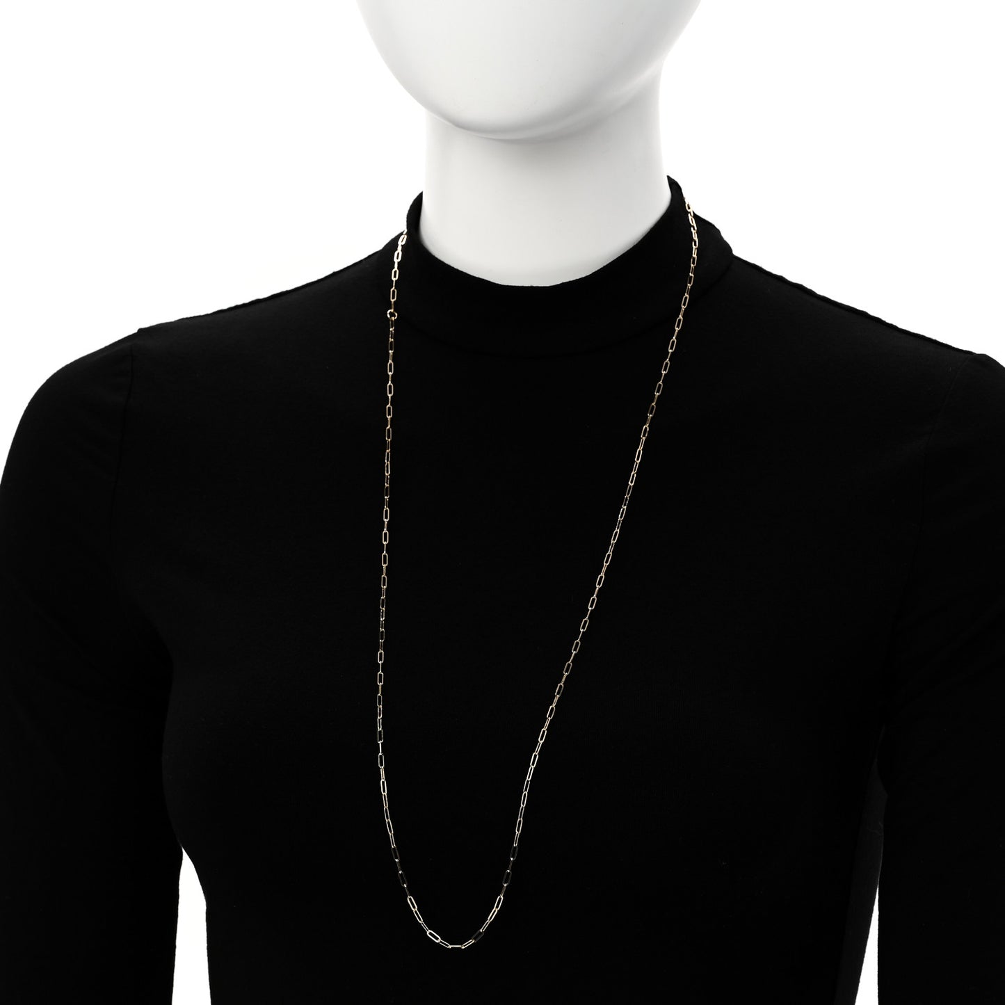 18K Yellow Gold Super Fine Clip Chain Necklace 32"