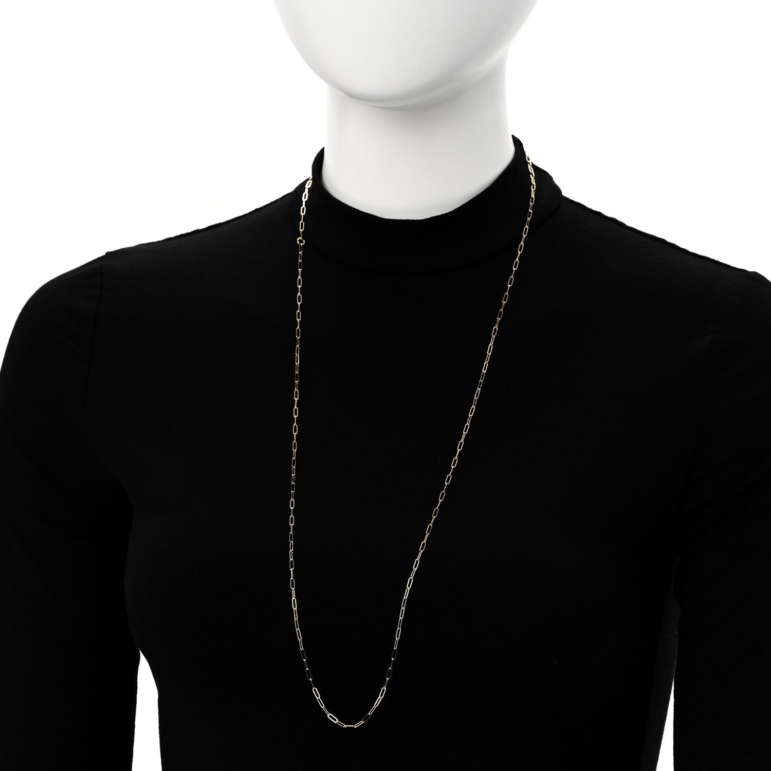 Foundrae 18K Yellow Gold Super Fine Clip Chain Necklace 32" 2 of 4