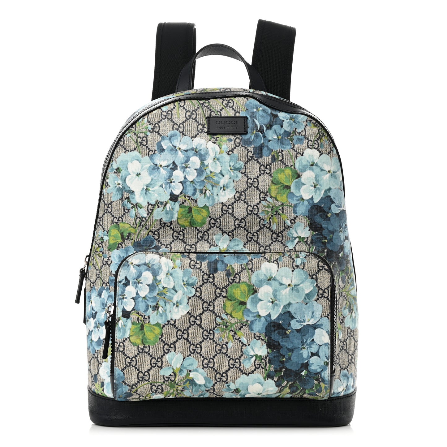 GG Supreme Monogram Blooms Medium Day Backpack Beige Blue Navy