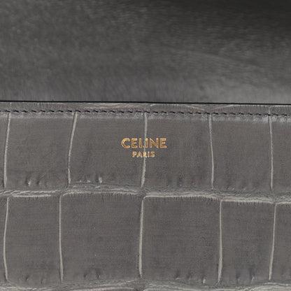 Celine Calfskin Crocodile Embossed Medium Tassel Bag Anthracite 6 of 12