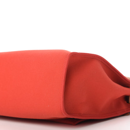 Hermes Vache Hunter Toile Herbag Zip 31 PM Rouge Tomate Natural 7 of 9