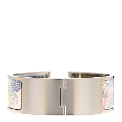 Hermes Enamel Printed Wide Precious Paradise Clic Clac H Bracelet PM Jasmin 3 of 5