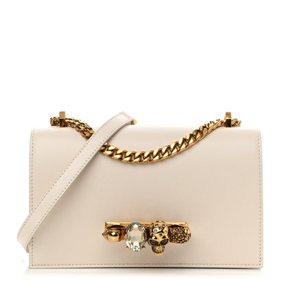 Alexander McQueen Calfskin Jeweled Satchel Ivory 1 of 9