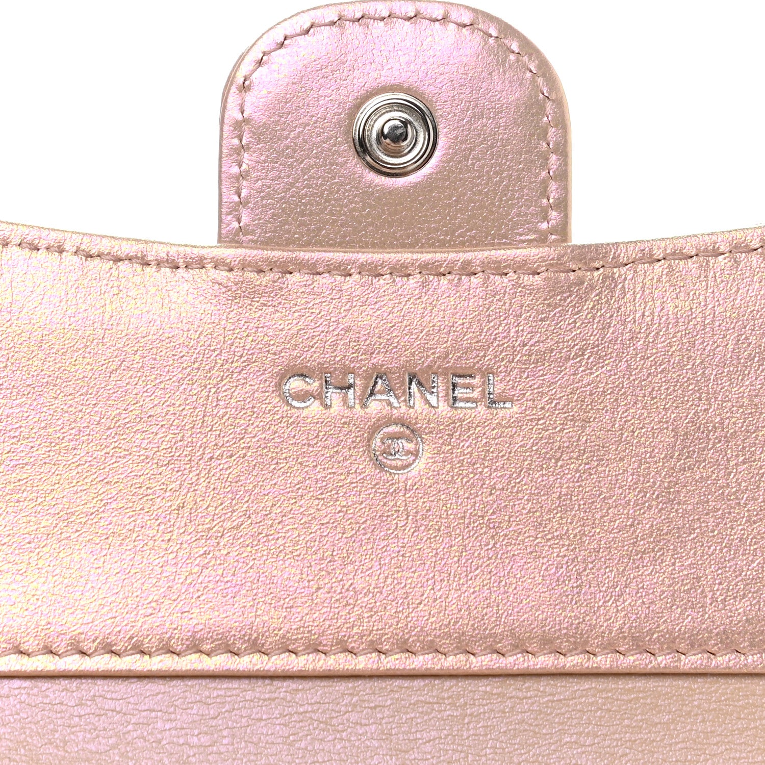 Chanel Iridescent Calfskin Quilted Compact Flap Wallet Pink 6 of 8