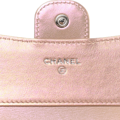 Chanel Iridescent Calfskin Quilted Compact Flap Wallet Pink 6 of 8