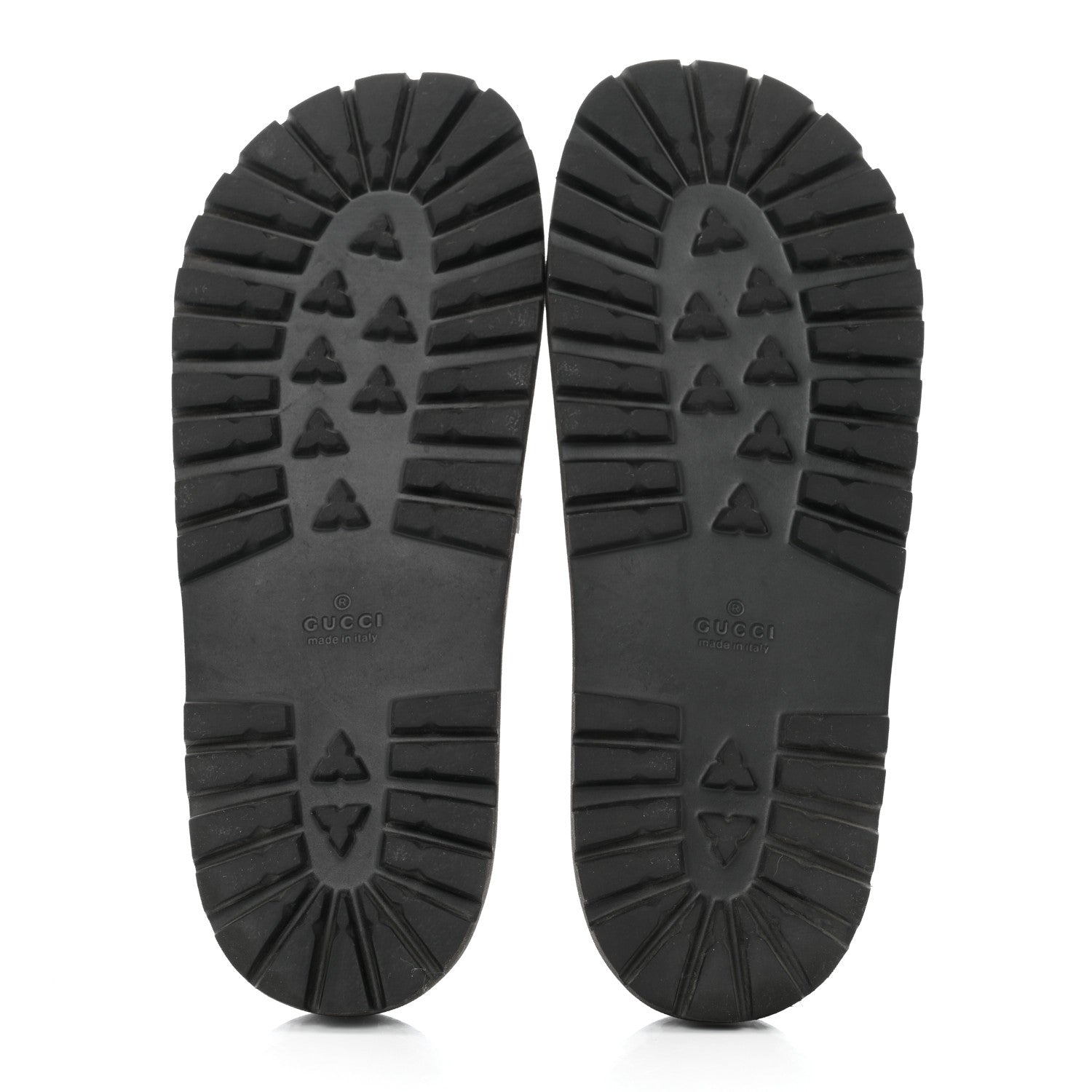 Gucci Rubber Web Mens Lug Sole Slide Sandals 10 Black Green Red 5 of 9
