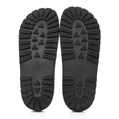 Gucci Rubber Web Mens Lug Sole Slide Sandals 10 Black Green Red 5 of 9