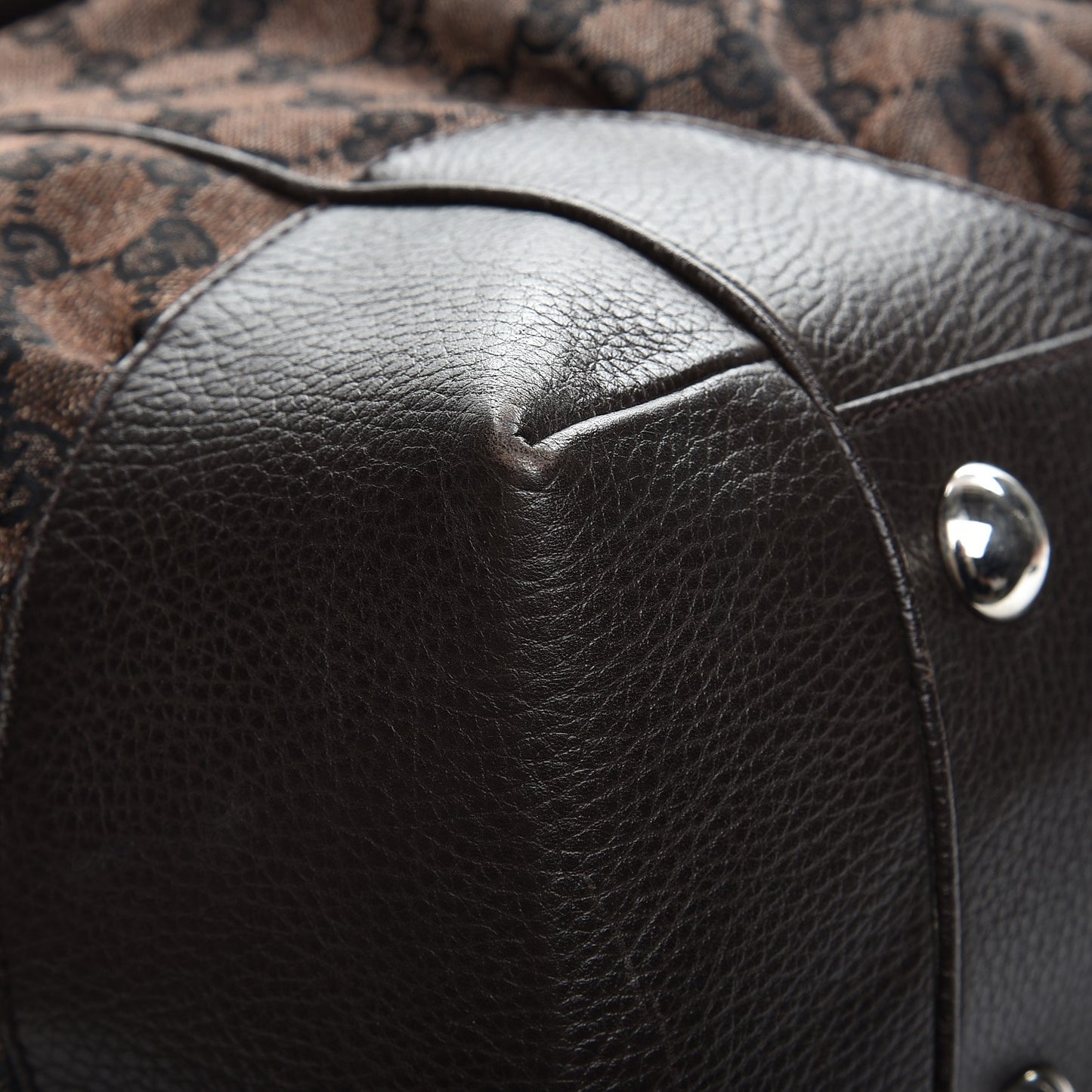 Denim Monogram Full Moon Tote Dark Brown