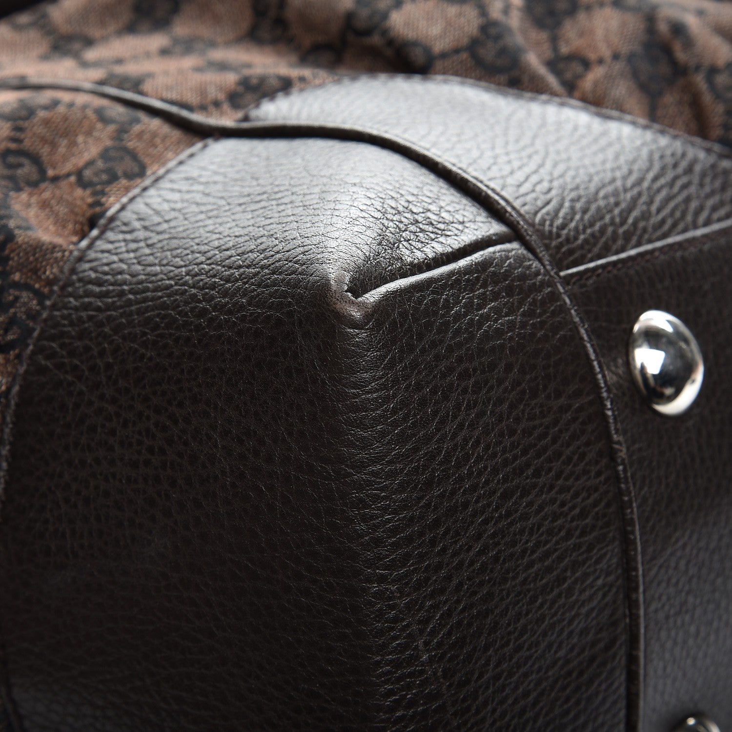 Gucci Denim Monogram Full Moon Tote Dark Brown 10 of 11