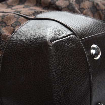 Gucci Denim Monogram Full Moon Tote Dark Brown 10 of 11