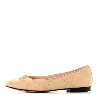 Gucci Nappa GG Matelasse Jolie Ballet Flats 38 Naturale 1 of 9