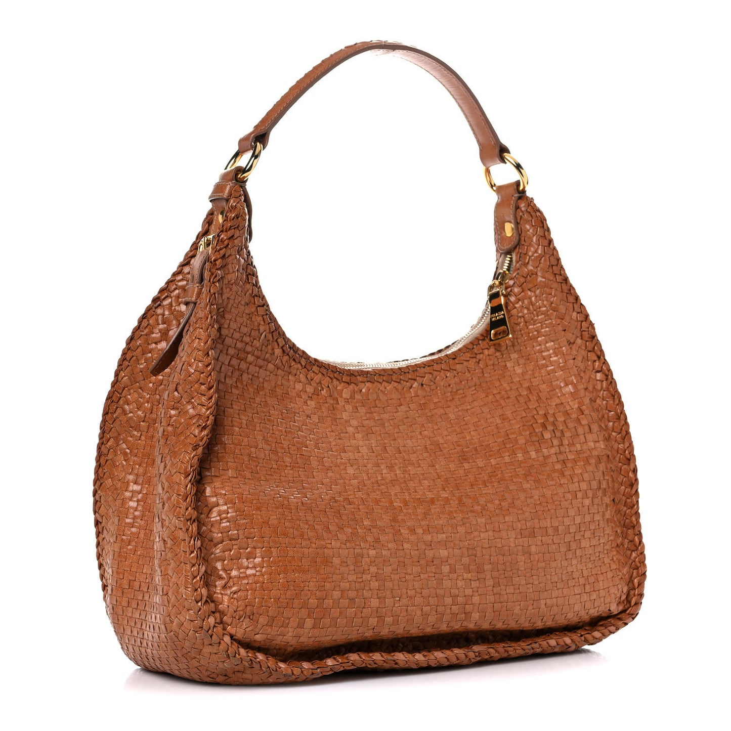 Goatskin Woven Hobo Nudo