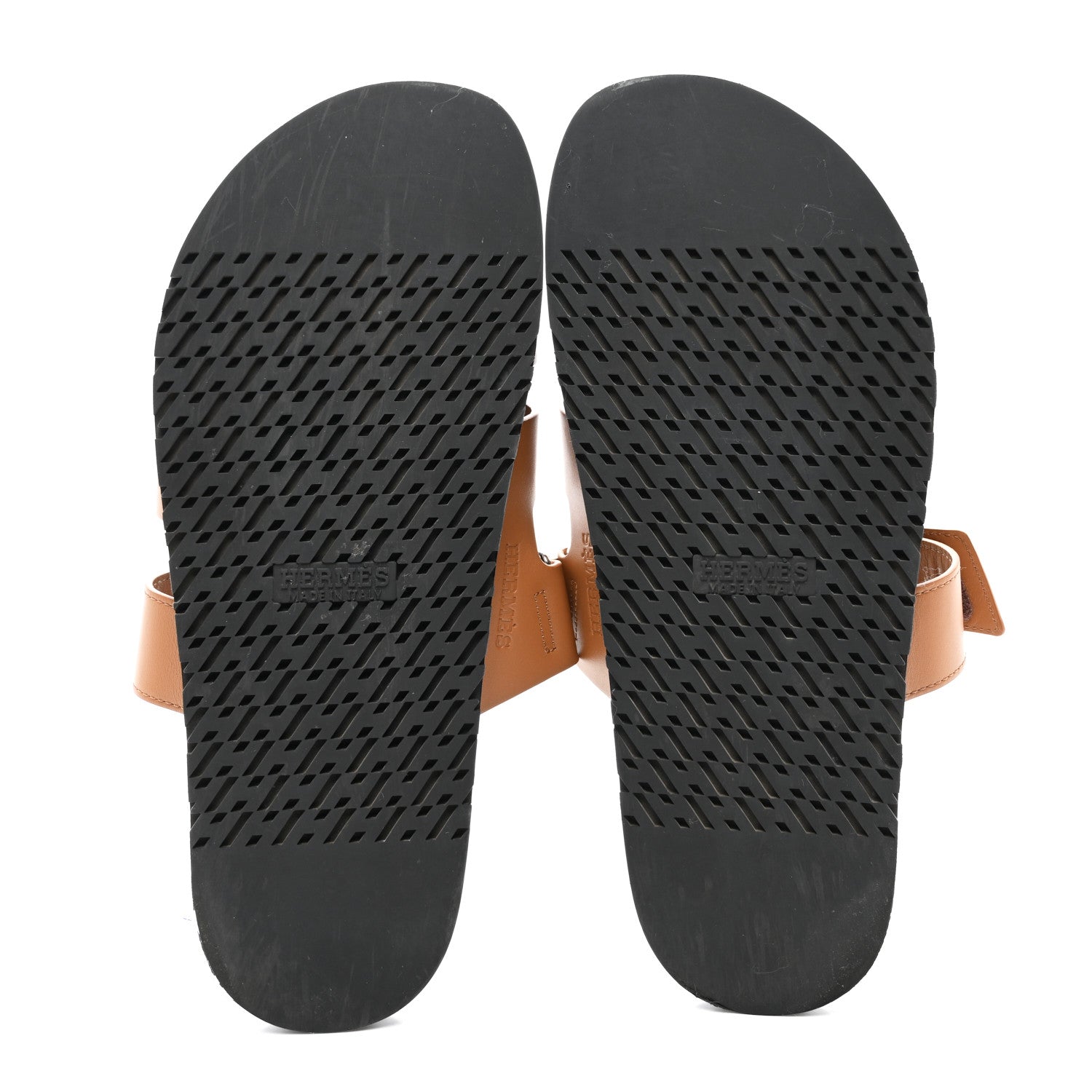 Hermes Calfskin Mens Chypre Sandals 42 Gold 5 of 10