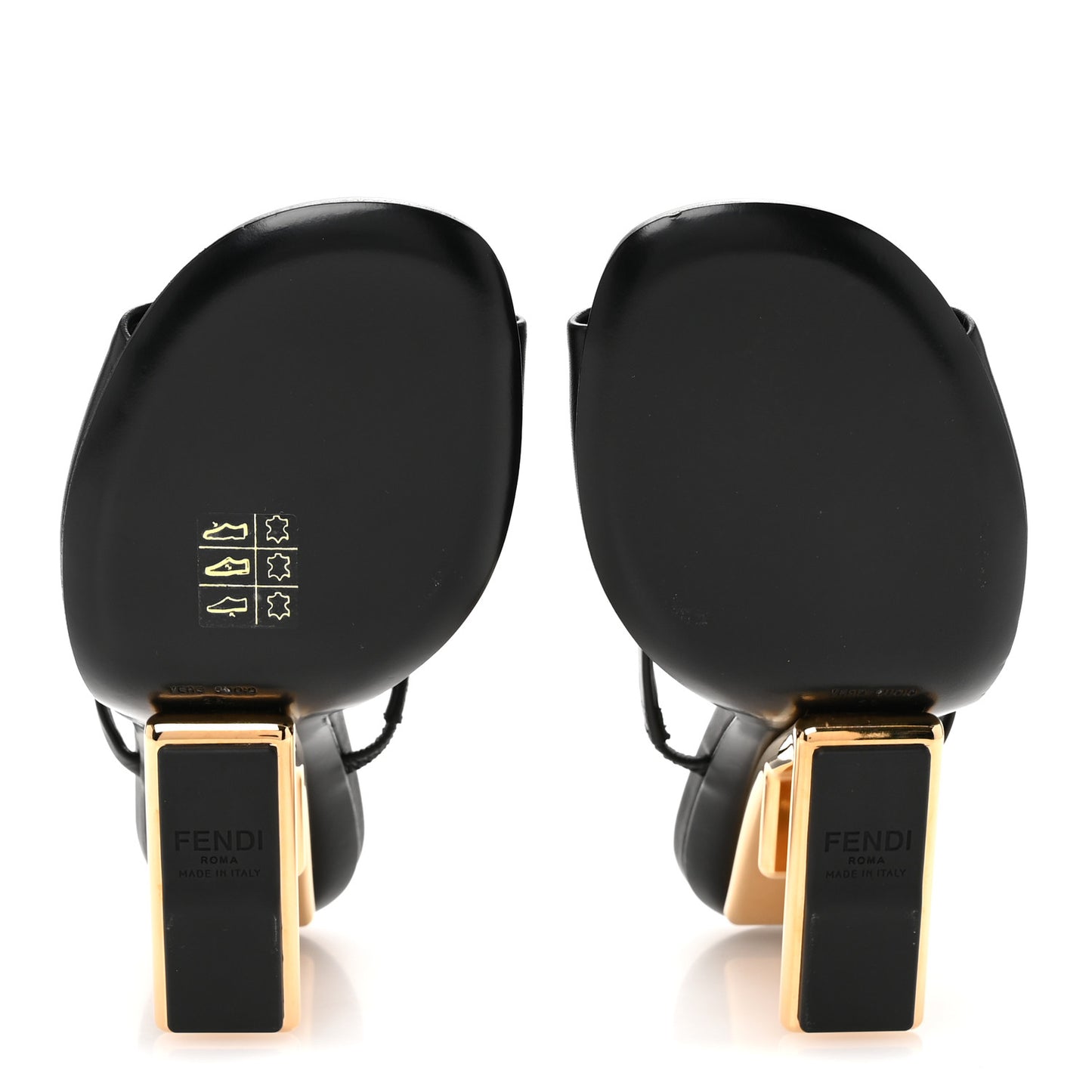 Calfskin Fendi First 95mm Slide Sandals 38 Black