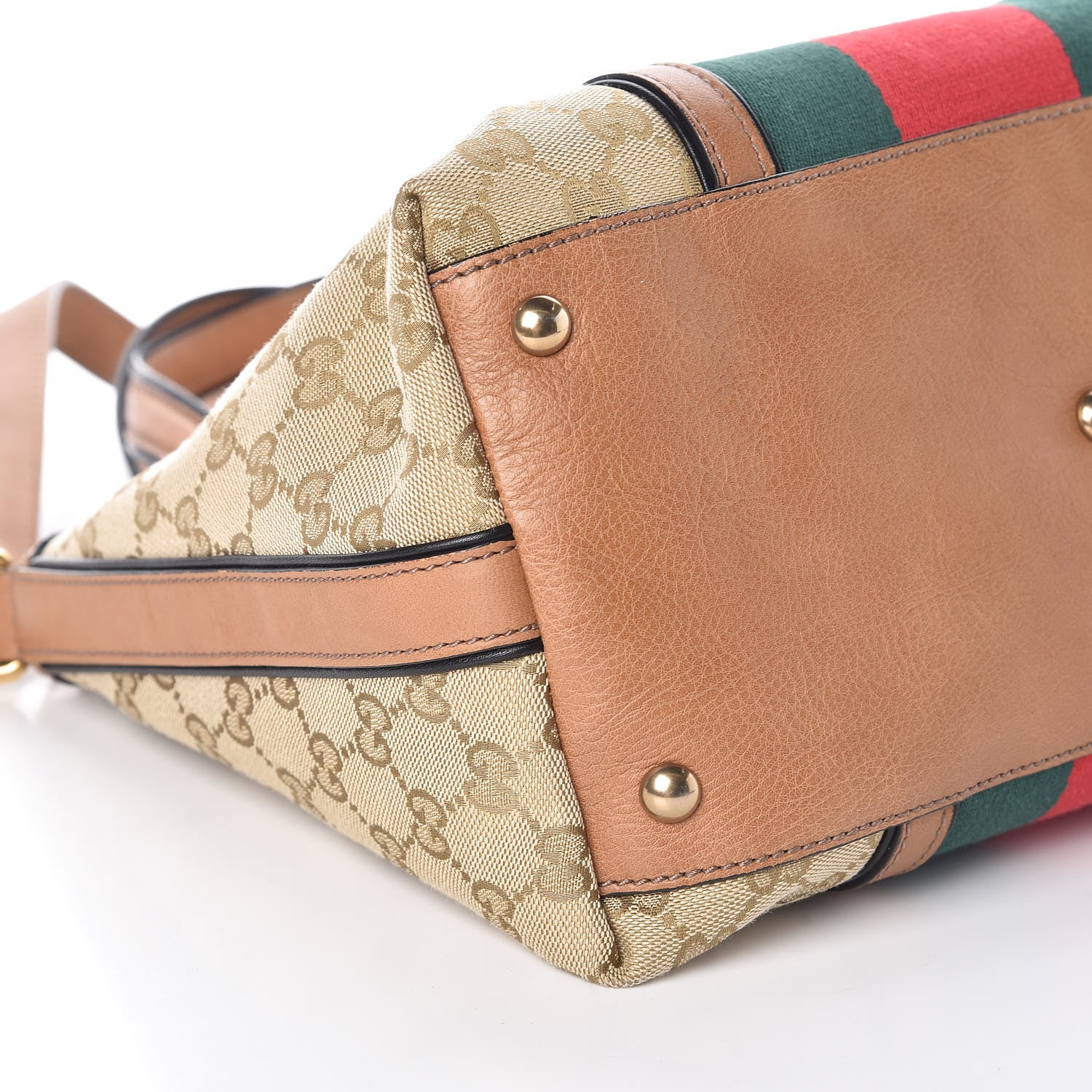 Gucci Monogram Web Rania Top Handle Bag Natural 6 of 10