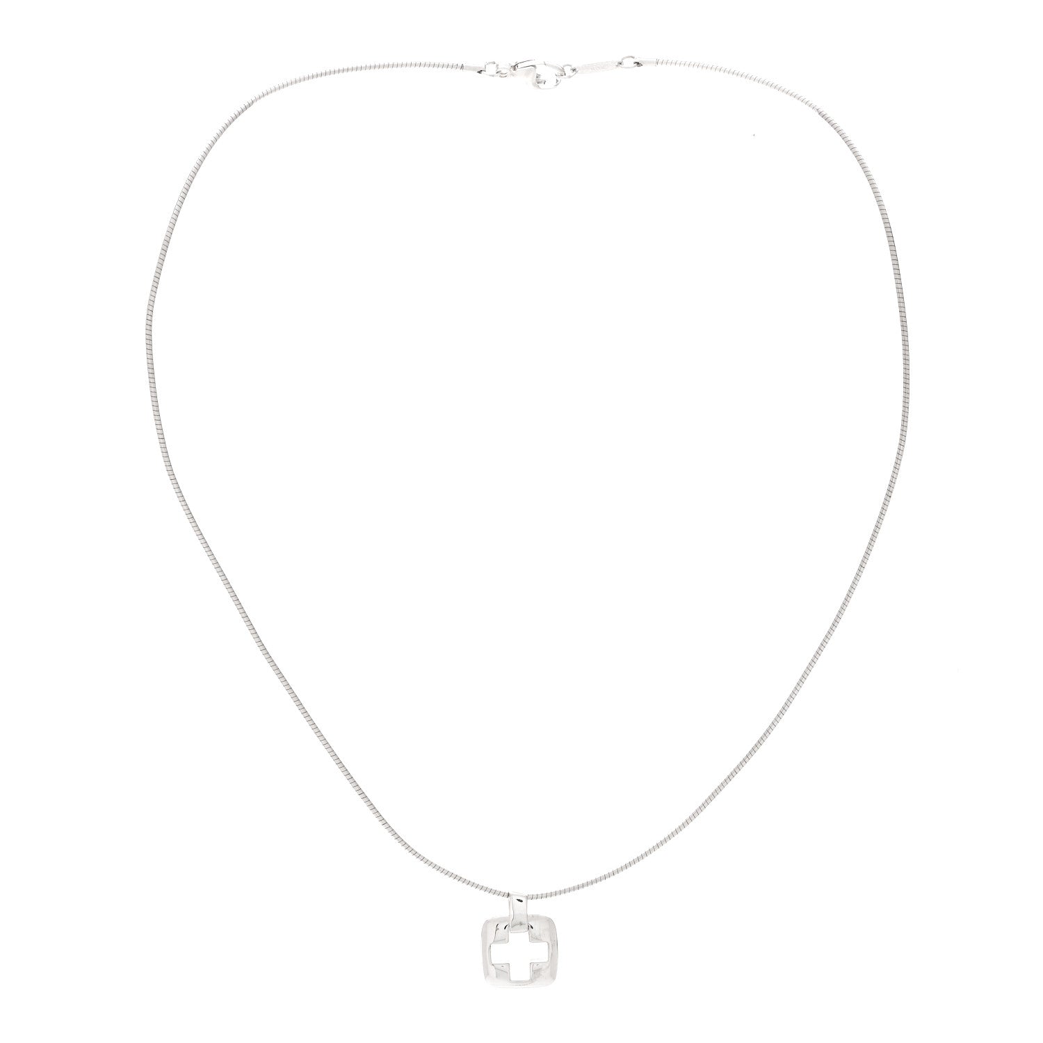 Tiffany Sterling Silver Cross Cutout Pendant Necklace 3 of 6