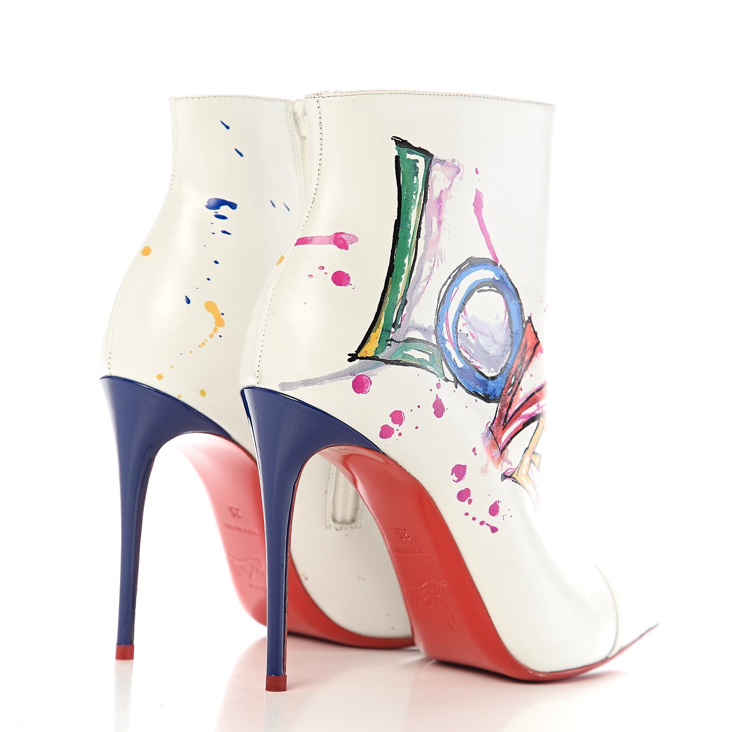Christian Louboutin Calfskin In Love 100 Booties 35 White 4 of 9