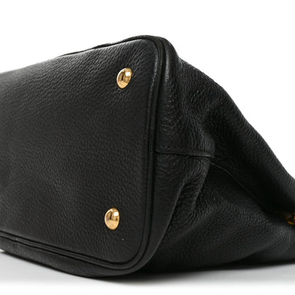 Prada Vitello Phenix Top Handle Bag Black 9 of 9