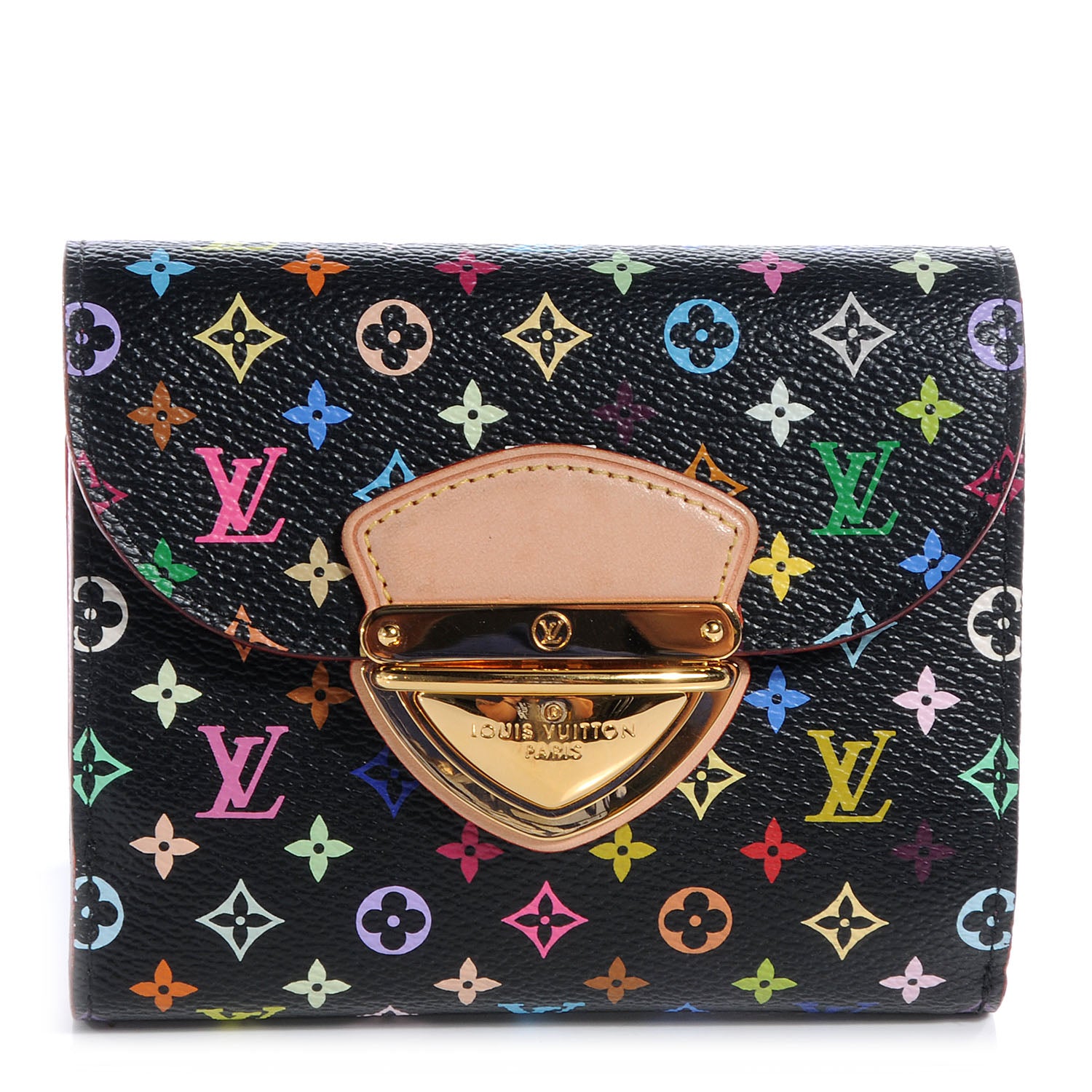 Louis Vuitton Monogram Multicolor Joey Wallet Black Grenade 1 of 8