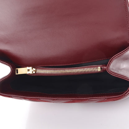 Saint Laurent Calfskin Suede Matelasse Chevron Medium Monogram College Bag Burgundy 5 of 8