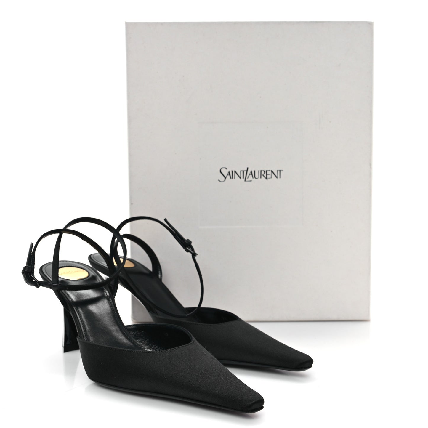 Satin Crepe Aimee 75 Slingback Pumps 35.5 Black