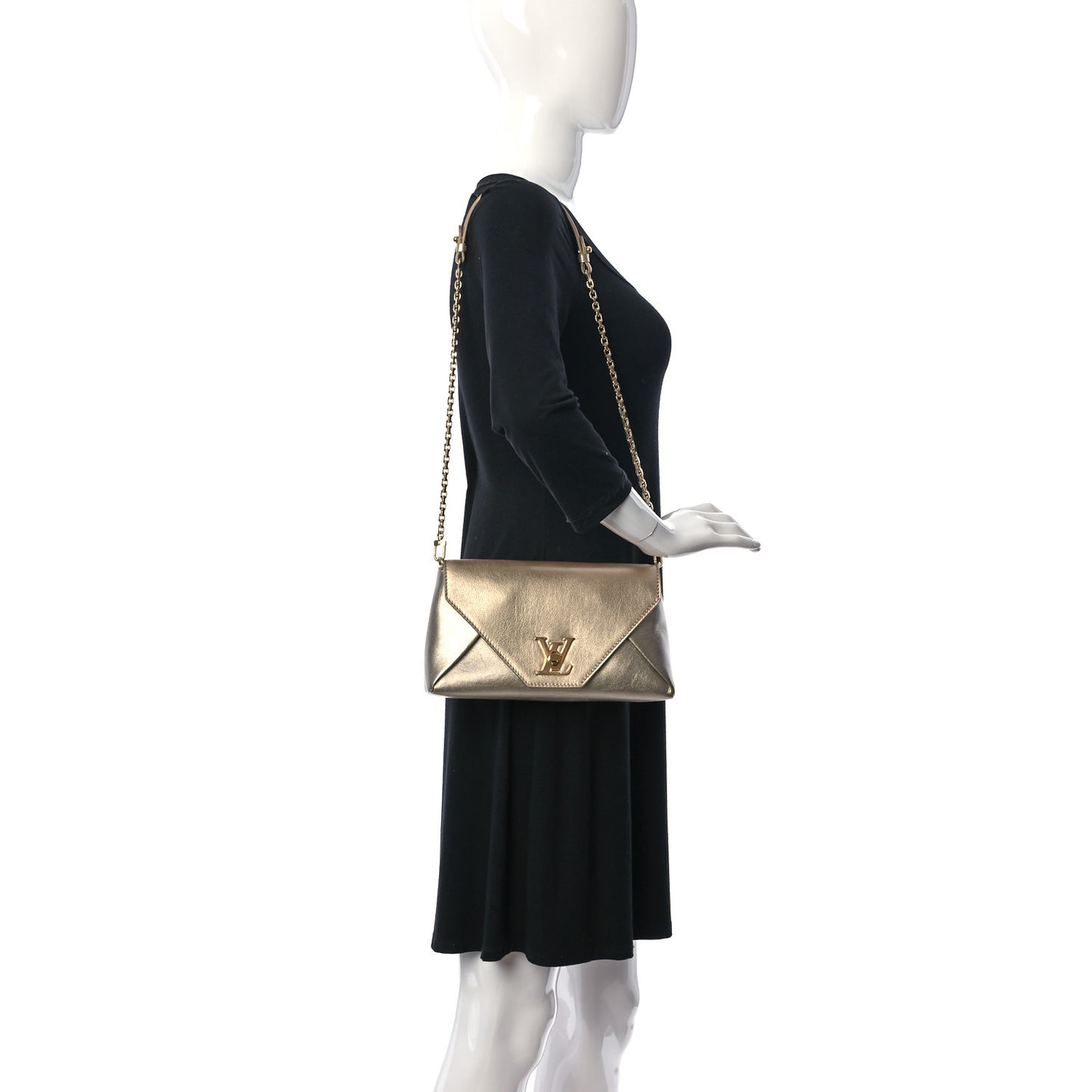 Metallic Calfskin Love Note Gold Silver