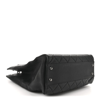 Chanel Goatskin Quilted Small Perfect Edge Shopping Tote Black 4 of 10