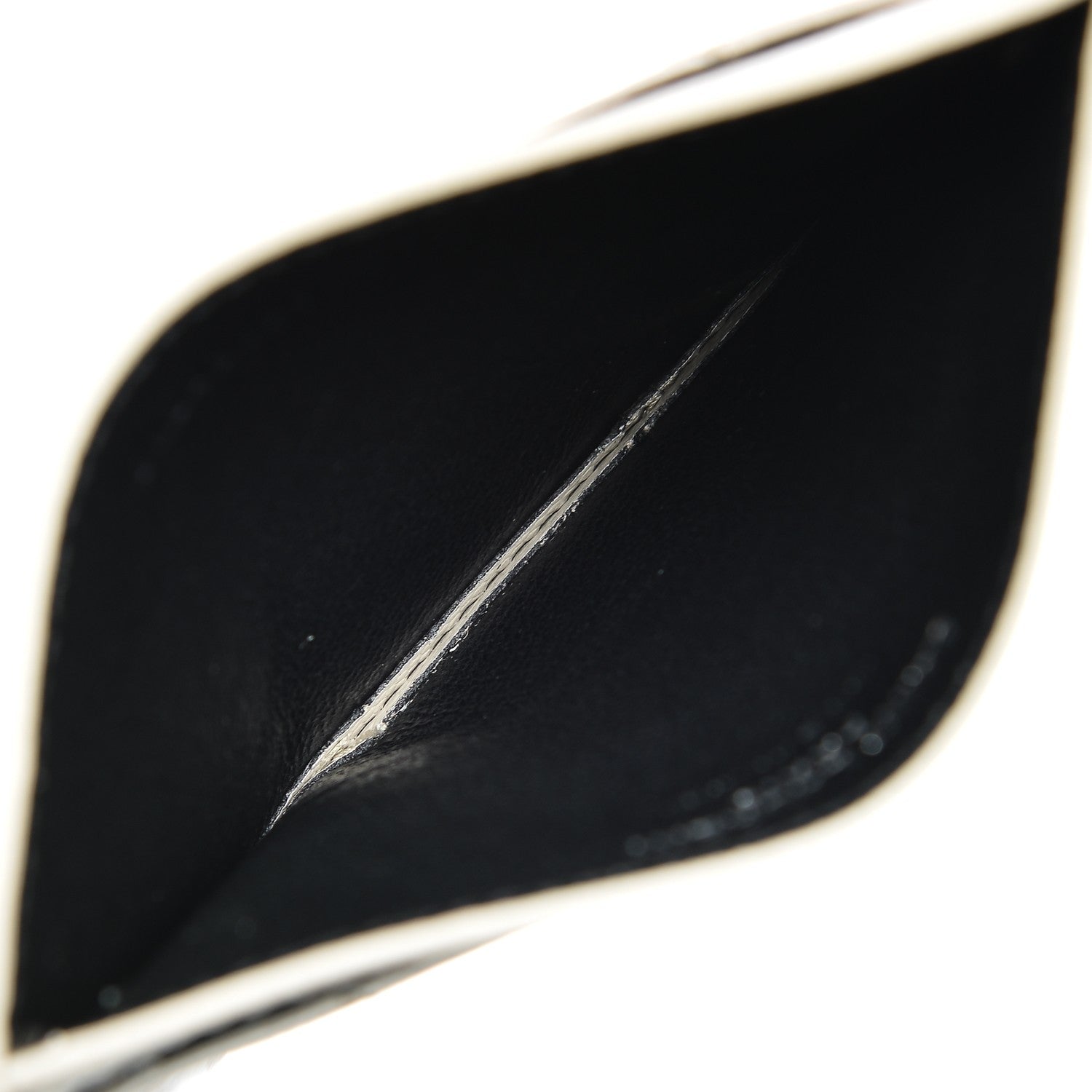 Saint Laurent Grain De Poudre Matelasse Chevron Card Case Icy White 5 of 7